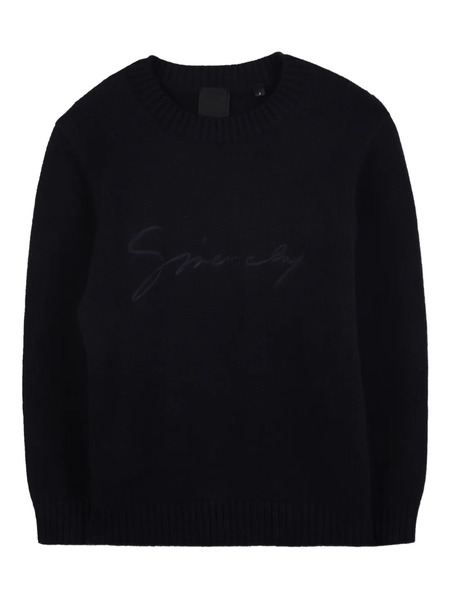  Givenchy Kids Pull à Logo Brodé - Bleu 