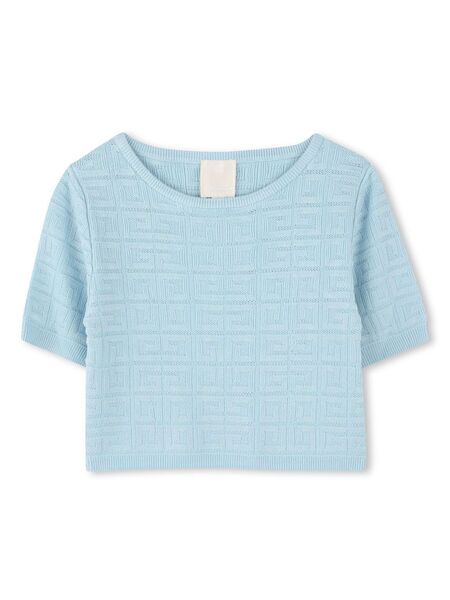  Givenchy Kids Pull à Motif 4g En Jacquard - Bleu 