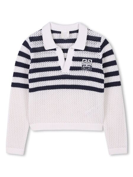  Givenchy Kids Pull à Plaque Logo 4g - Blanc 