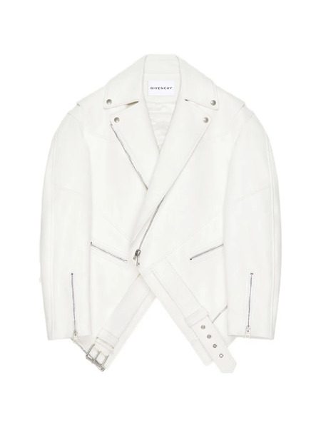  Givenchy Leather Biker Jacket - Blanc 