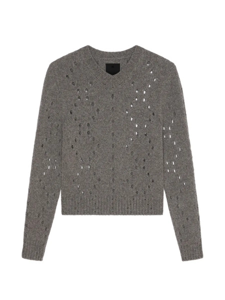  Givenchy Pull à Col V - Gris 