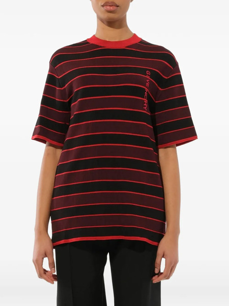  Givenchy Pull Rayé à Logo Brodé - Noir 