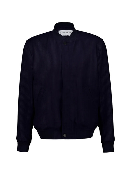  Givenchy Veste Bomber Rayée - Bleu 