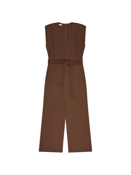  Glanshirt Combinaison Ceinturée à Col V - Marron 