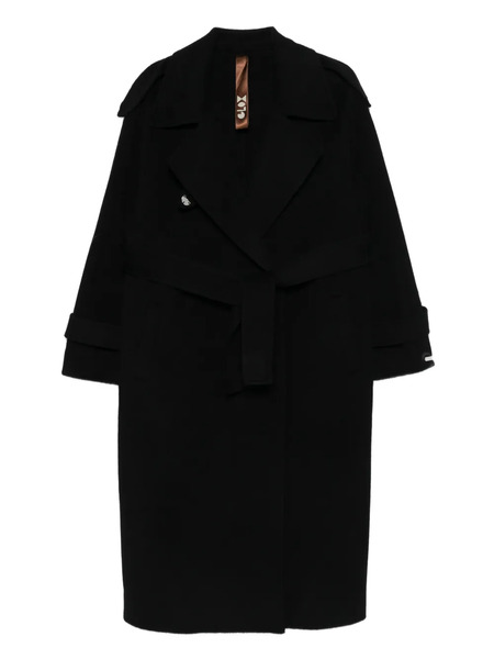  Glox Manteau Long à Taille Ceinturée - Noir 