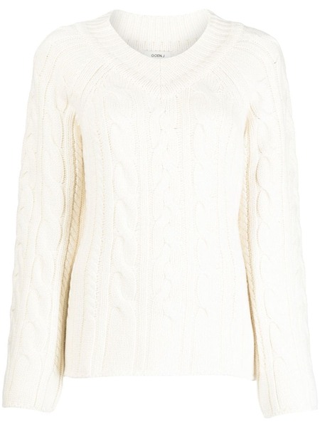 Goen.j Pull En Maille Torsadée - Blanc 