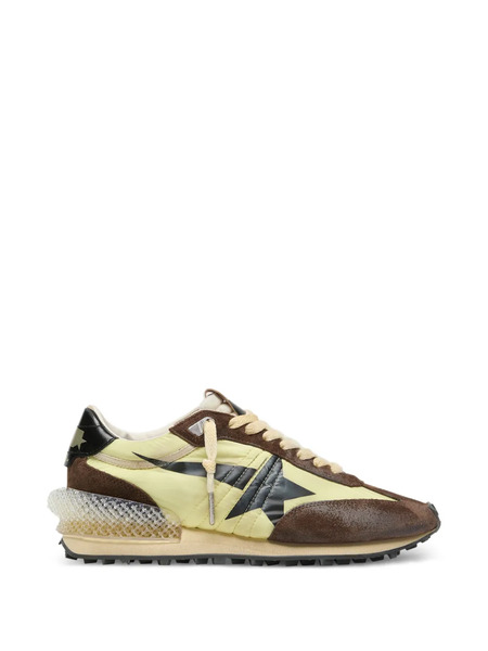  Golden Goose Baskets Marathon En Nylon Vert Citron Avec Empiècements En Daim Noir Et étoile - Marron 