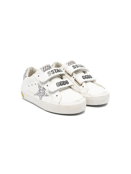  Golden Goose Kids Baskets Old School En Cuir - Blanc 