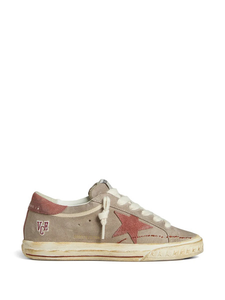  Golden Goose Super-star Ltd En Daim Gris Avec Des Baskets En Daim étoilé Et Talon Rouge - Tons Neutres 