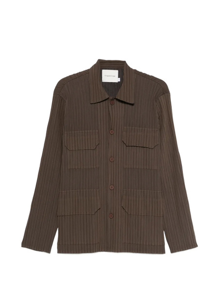  Gongdid Design Chemise Texturée à Poche - Marron 