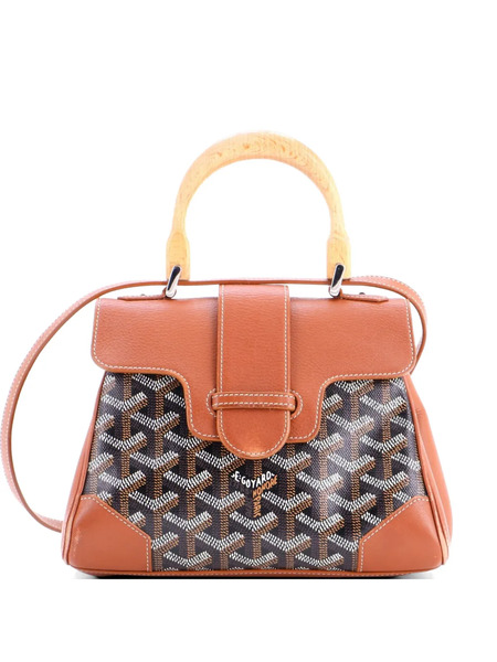  Goyard Pre-owned Sac Porté épaule Saigon à Anse Sur Le Dessus En Toile Enduite Et Cuir Format Mini - Marron 