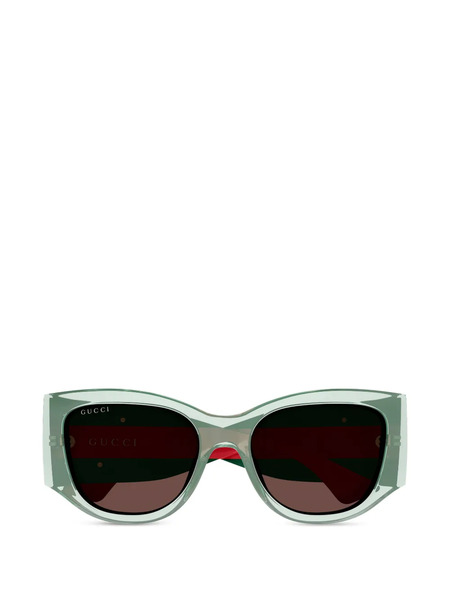  Gucci Eyewear Lunettes De Soleil à Monture Géométrique Et Logo - Gris 