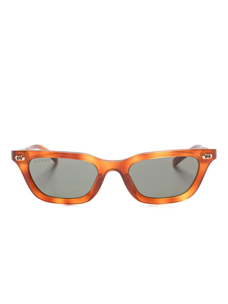  Gucci Eyewear Lunettes De Soleil à Monture Papillon - Marron 