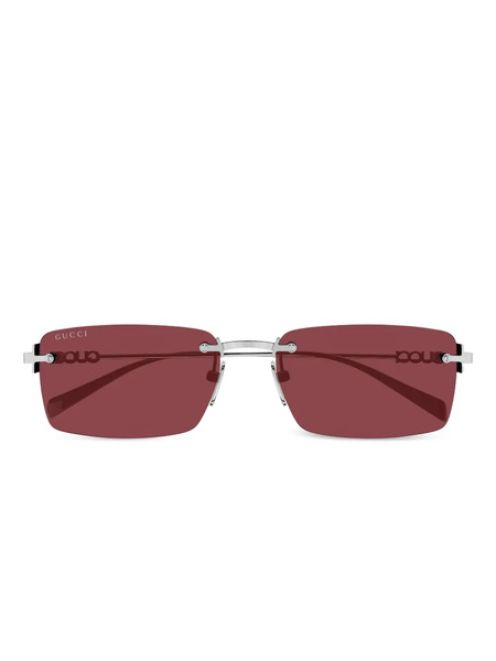  Gucci Eyewear Lunettes De Soleil à Monture Rectangulaire - Argent 