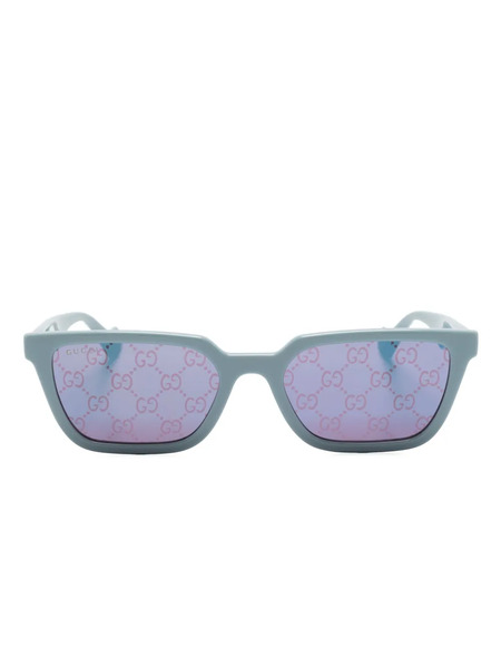  Gucci Eyewear Lunettes De Soleil à Monture Rectangulaire - Bleu 