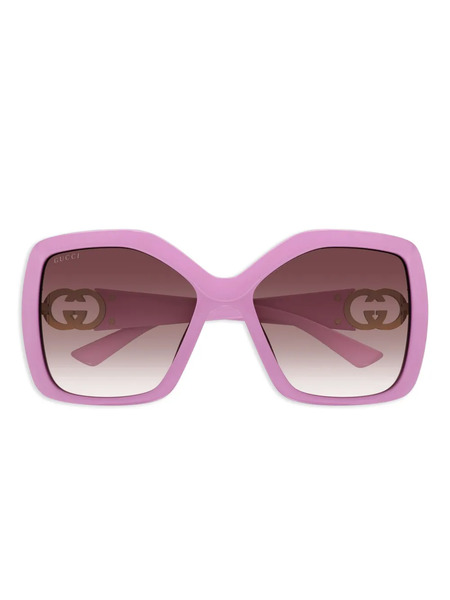  Gucci Eyewear Lunettes De Soleil à Plaque Logo - Rose 