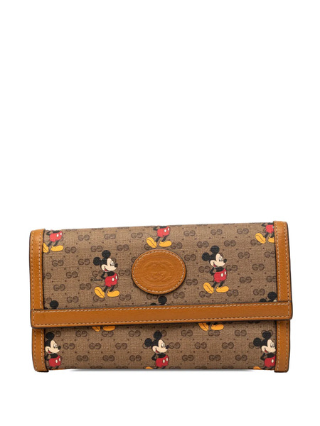  Gucci Pre-owned 2016-2026 Disney Micro Gg Supreme Mickey Mouse Continental Wallet Long Wallets - Marron 