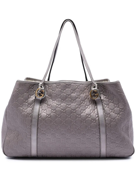  Gucci Pre-owned Grand Sac Cabas Twins Guccissima Métallisé (2016-2026) - Violet 