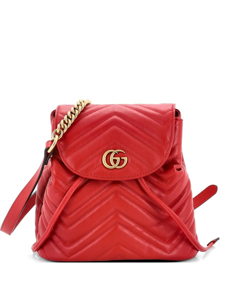  Gucci Pre-owned Mini Sac à Dos En Cuir à Lien De Resserrage - Rouge 