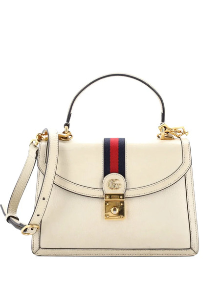  Gucci Pre-owned Petit Sac à Bandoulière Ophidia En Cuir à Rabat Et Anse Sur Le Dessus - Tons Neutres 