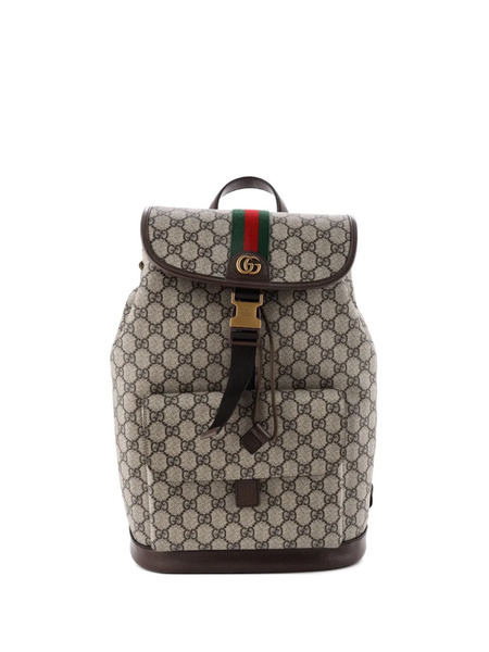  Gucci Pre-owned Petit Sac à Dos Ophidia En Toile Enduite Gg à Boucle - Marron 
