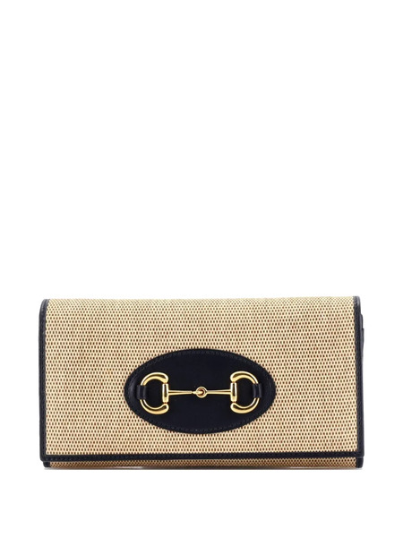  Gucci Pre-owned Pochette Portefeuille à Bandoulière Horsebit 1955 En Cuir Avec Chaîne - Tons Neutres 
