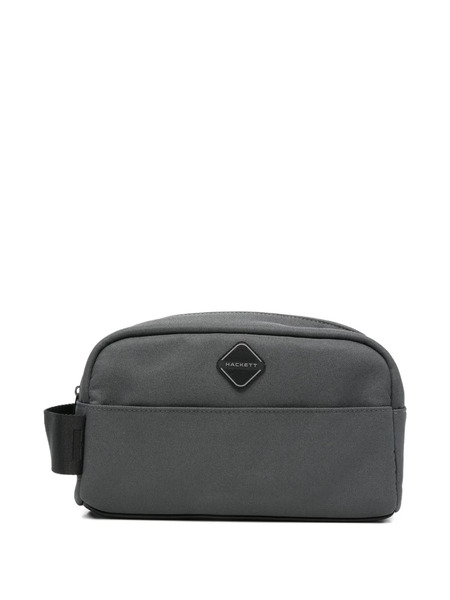  Hackett Hs Diamond Logo-appliqué Wash Bag - Gris 