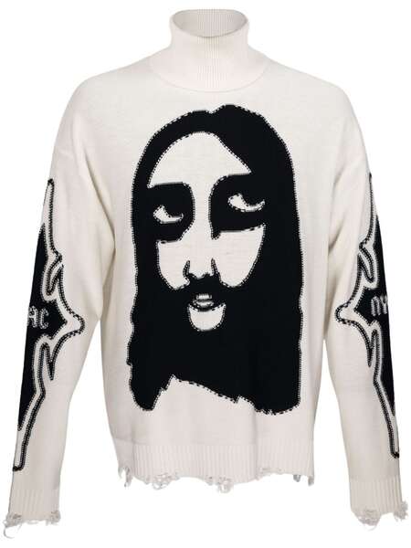  Haculla Pull Praising à Motif Visage - Blanc 