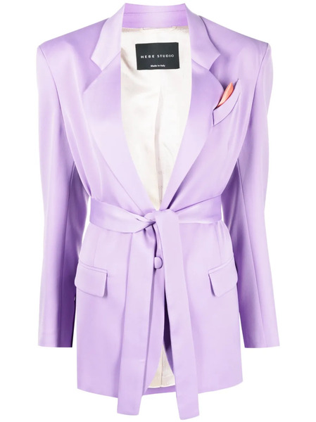  Hebe Studio Blazer à Taille Ceinturée - Violet 