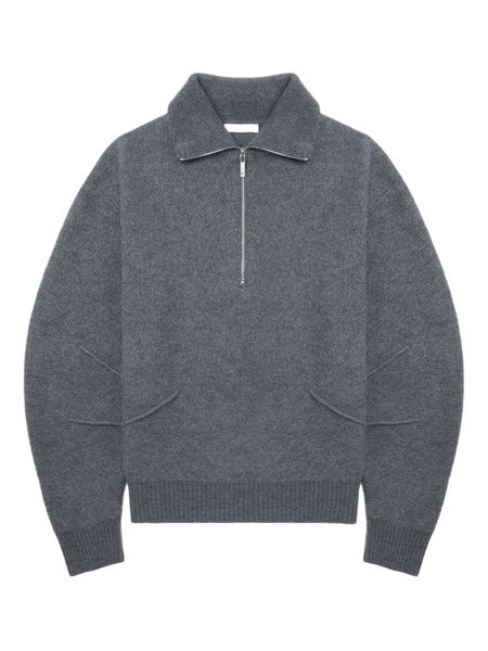  Helmut Lang Pull à Col Zippé - Gris 