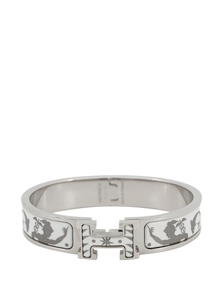  Hermès Pre-owned Bracelet Manchette Fine Fantaisie Pm Sous Le Charme D'orphée En émail à Fermoir H (2000-2026) - Argent 