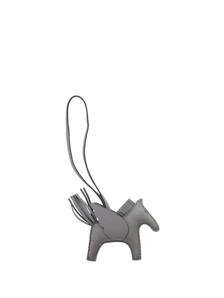  Hermès Pre-owned Porte-clés Bijou De Sac Grigri Rodeo à Motif Pégase En Cuir D'agneau Milo Pm (2025) - Gris 