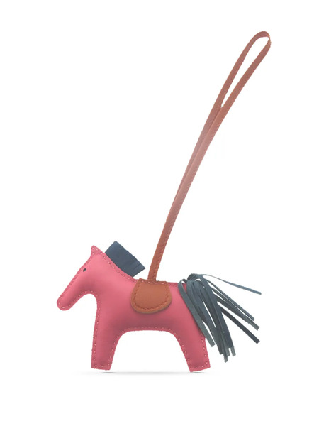  Hermès Pre-owned Porte-clés Et Bijou De Sac Pm Grigri Rodeo En Cuir D'agneau Milo Et Swift (2010-2026) - Rose 