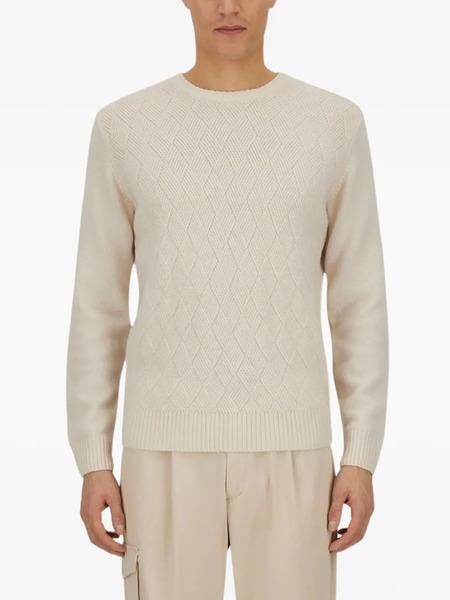  Herno Pull En Cachemire à Losanges - Blanc 
