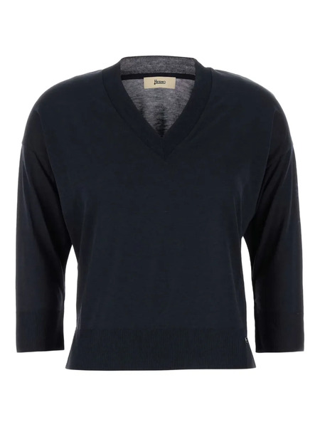  Herno Pull En Coton Mélangé - Bleu 