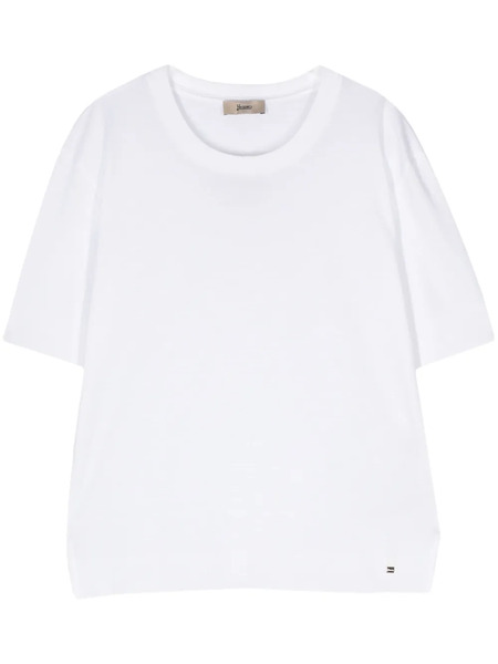  Herno Pull En Maille Fine à Manches Courtes - Blanc 