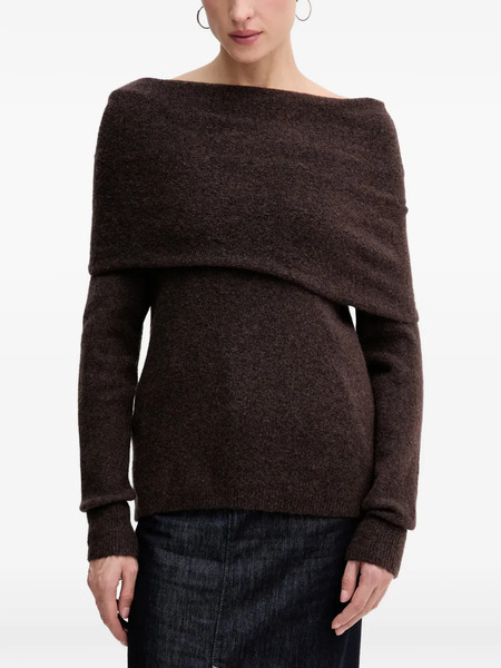 Hoss Intropia Pull à Design Drapé - Marron 