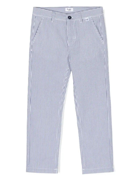  Il Gufo Pantalon En Coton Rayures - Bleu 