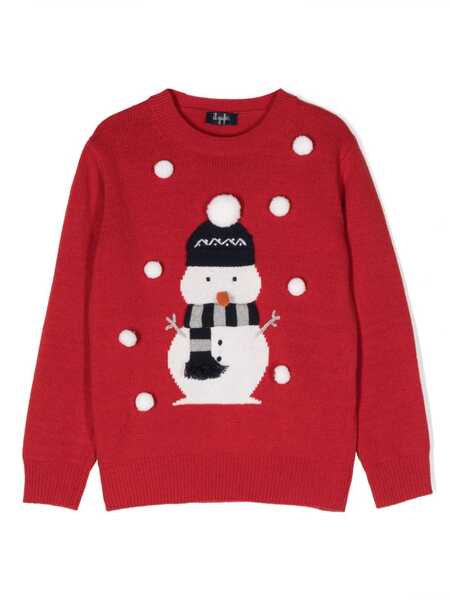  Il Gufo Pull Snowman Christmas - Rouge 