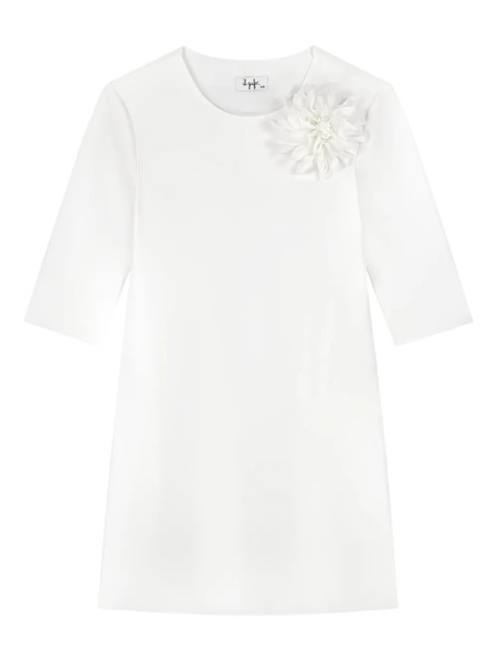  Il Gufo Robe à Fleurs Appliquées - Blanc 