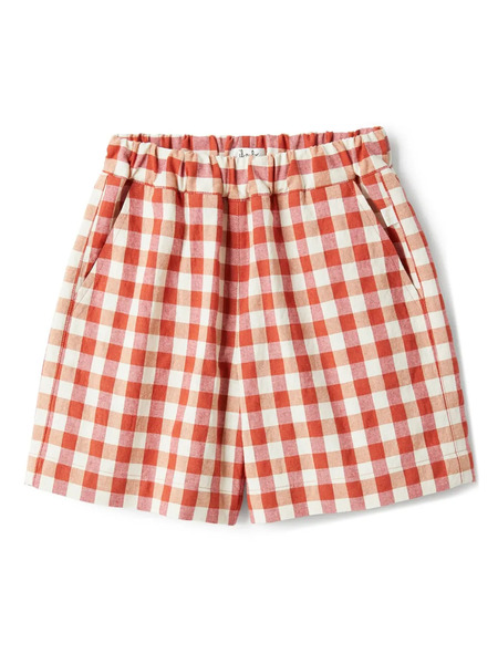 Il Gufo Short à Carreaux - Rouge 