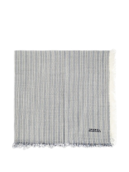  Isabel Marant écharpe Rayée Zenila à Franges - Blanc 