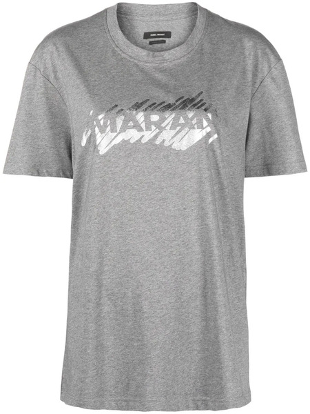  Isabel Marant T-shirt En Coton Biologique à Logo Imprimé - Gris 