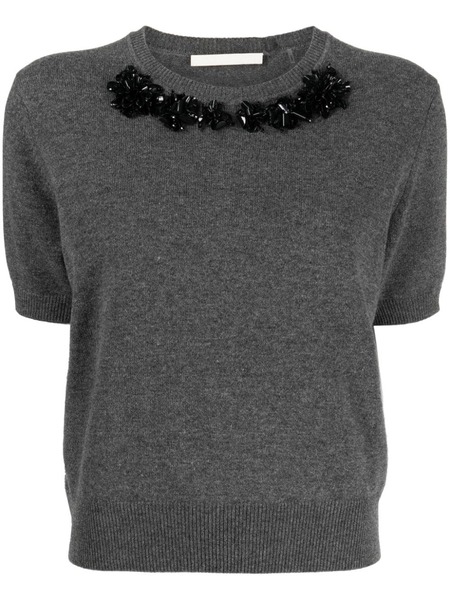  Jason Wu Pull à Appliques Fleurs - Gris 