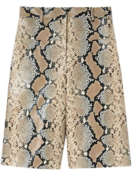  Jil Sander Bermuda à Effet Python - Marron 