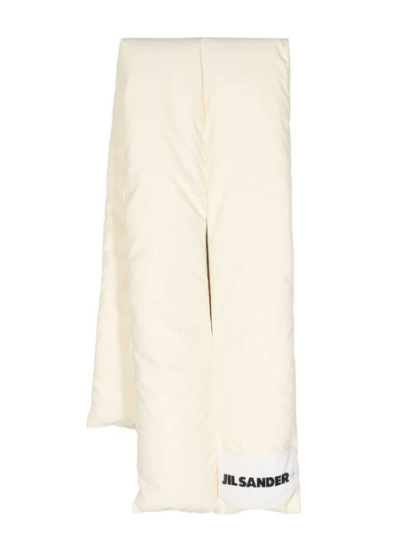  Jil Sander écharpe Matelassée à Patch Logo - Blanc 