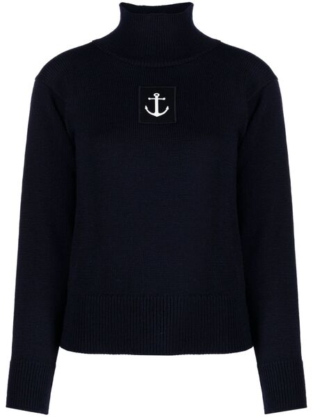  Jil Sander Pull à Col Montant - Bleu 