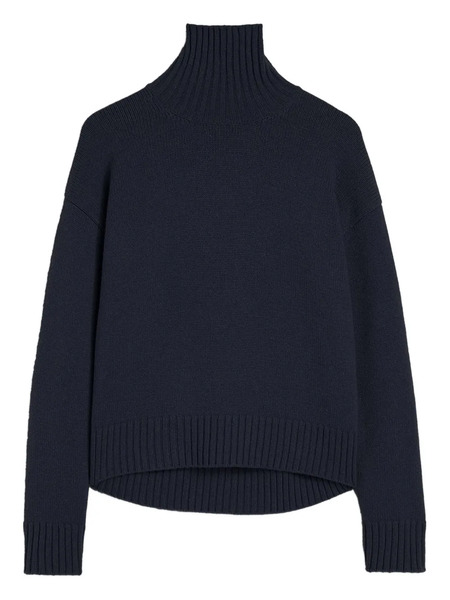  Jil Sander Pull à Col Montant - Bleu 