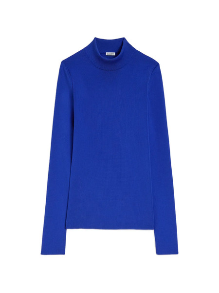  Jil Sander Pull à Col Montant - Bleu 