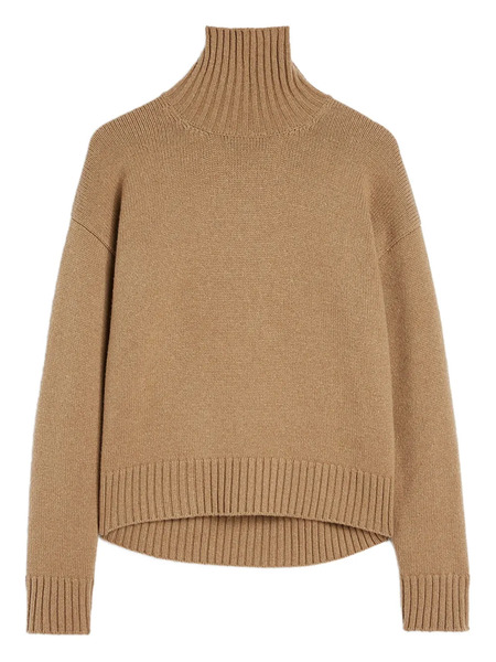  Jil Sander Pull à Col Montant - Marron 